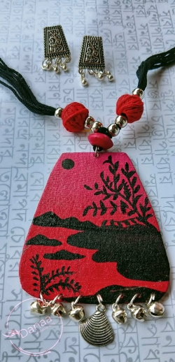 Hand-painted fabric jewellery