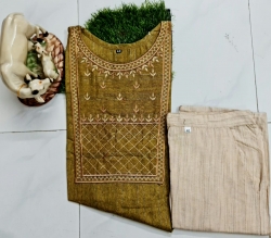 Women khadi Kurta cotton stuff printed designer with beautifull jari