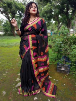 SOFT COTTON SILK BUTI SAREE WITH BLOUSE