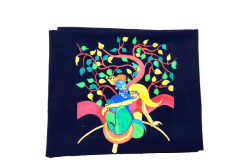 Fabric Paint on Blouse Piece Cotton Radhe Krishna