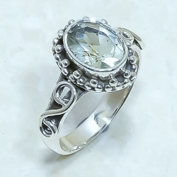 White Topaz Natural Gemstone Handmade 925 Sterling Silver Ring