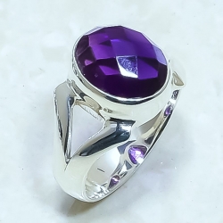 Amethyst Natural Gemstone Handmade 925 Sterling Silver Ring