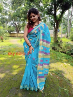 SOFT COTTON SILK BUTI SAREE WITH BLOUSE