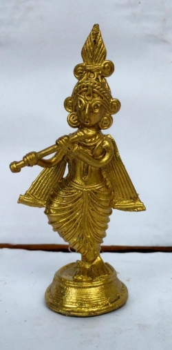 Dokra Krishna Idol Standing  Beautiful Showpiece.