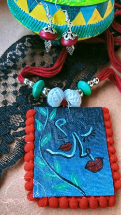 Hand-painted fabric jewellery