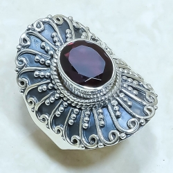 Garnet Natural Gemstone Handmade 925 Sterling Silver Ring