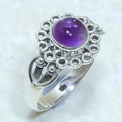 African Amethyst Natural Gemstone 925 Sterling Silver Ring