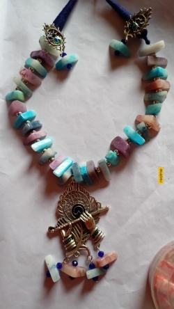 Uncut Beads Meenakari Pendant