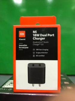 Mi 18W Dual Port Charger,Qualcomm Quick Charge 3.0,18W fast Charging,Surge Protection,BIS Certified (Black)