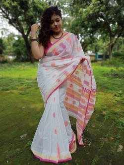 SOFT COTTON SILK BUTI SAREE WITH BLOUSE