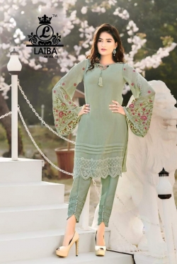 *Designer Tunic  Wear * Designer beautifully crafted embroidery work played with laces with *Designer Dhoti pants*