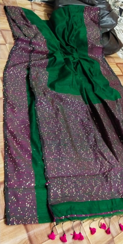 Cotton Silk Sequence Allover With Blouse