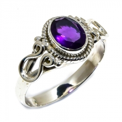 Amethyst Natural Gemstones Ring 92.5 Sterling Silver Handmade Jeweler Ring Women For Ring