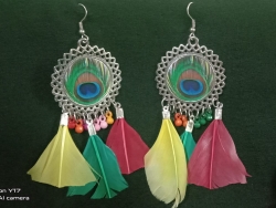 Peacock shade earring